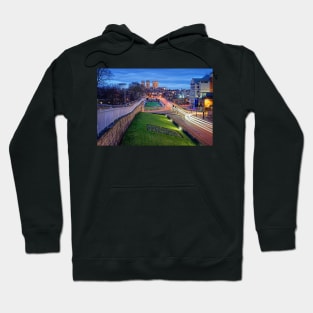 York City Wall & Minster at Night Hoodie